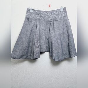 Forever 21 gray Waist Band Studs Pockets Front Asymmetrical mini skirt size M